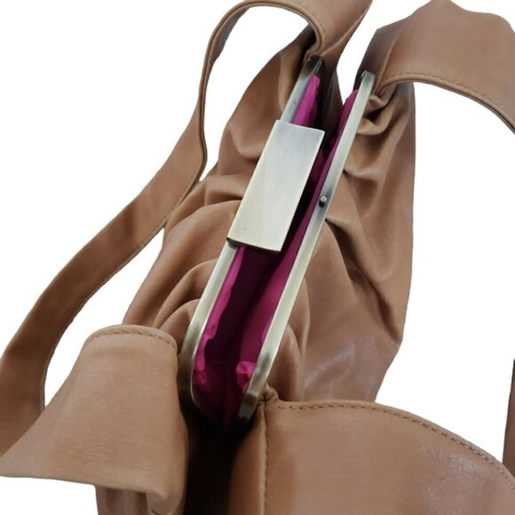 Aldo Y2K Beige Slouchy Ruched Top Shoulder Pouch Mini Bag - Picture 3 of 13